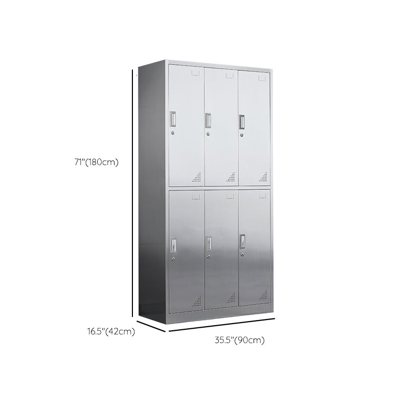 Modern Hinged Door Storage Cabinet Chrome Metal Armoire for Bathroom