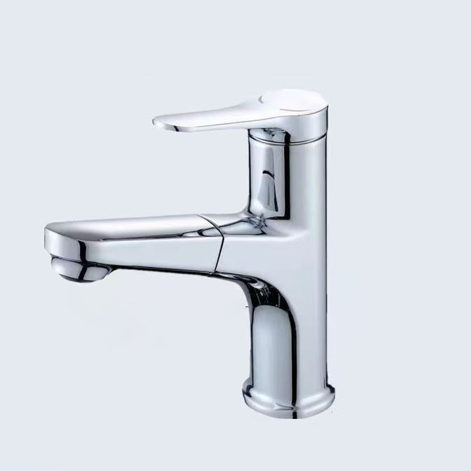 Basic Sink Faucet Brass Faucet Silver Centerset Lavatory Faucet