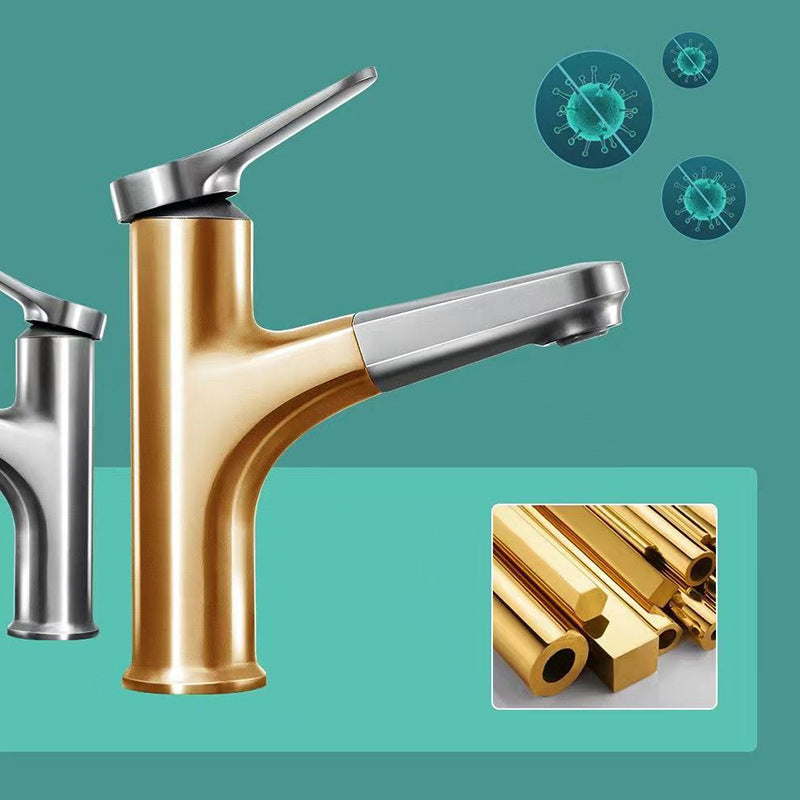 Basic Sink Faucet Brass Faucet Silver Centerset Lavatory Faucet