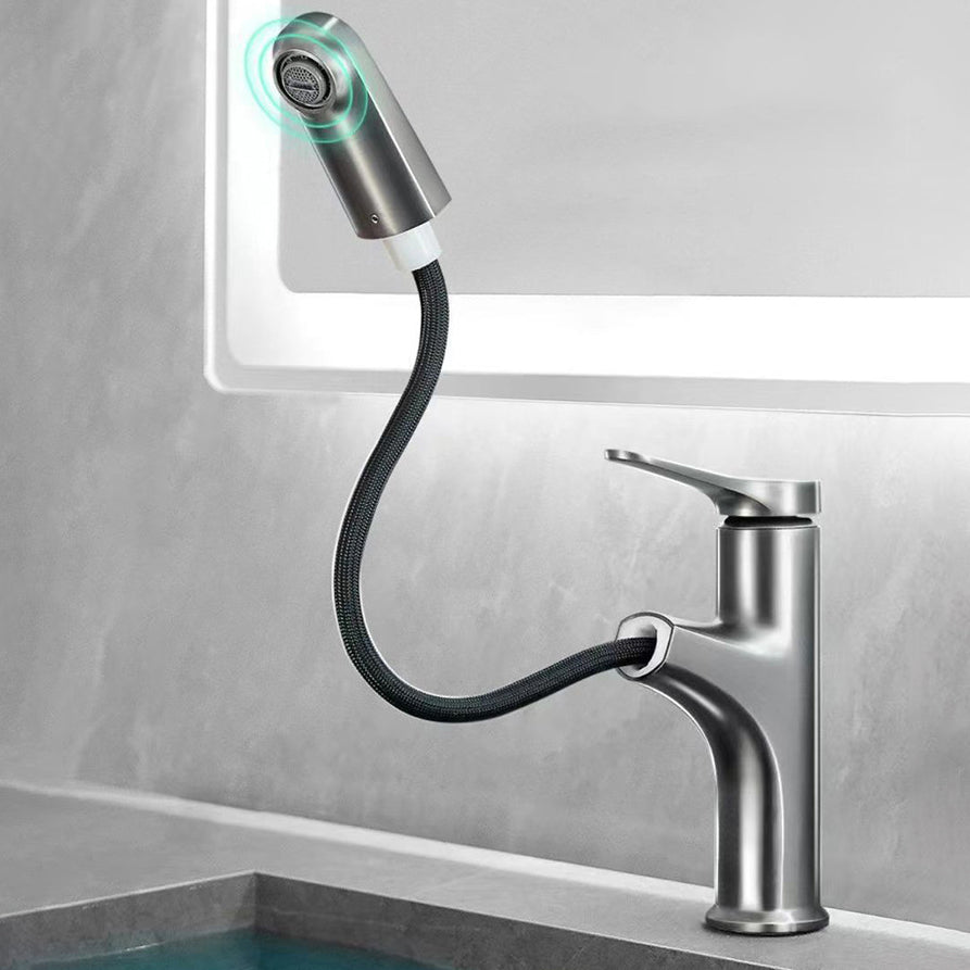 Basic Sink Faucet Brass Faucet Silver Centerset Lavatory Faucet