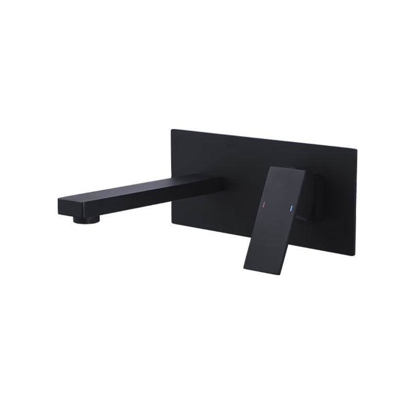 Contemporary Wall Mounted Bathroom Faucet Lever Handles Solid Brass Cubic Faucet