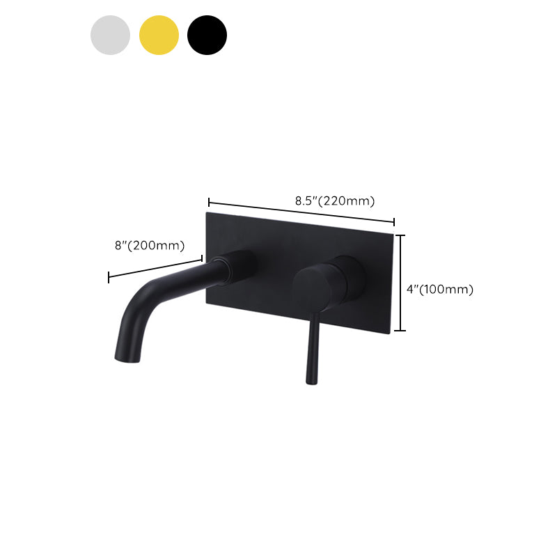Contemporary Wall Mounted Bathroom Faucet Lever Handles Solid Brass Cubic Faucet