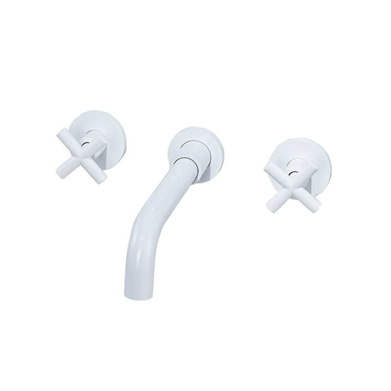 Glam Style Faucets Widespread Wall Mounted Bathroom Sink Faucet
