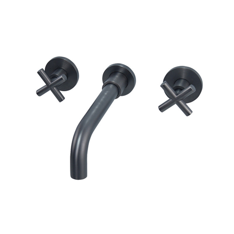Glam Style Faucets Widespread Wall Mounted Bathroom Sink Faucet