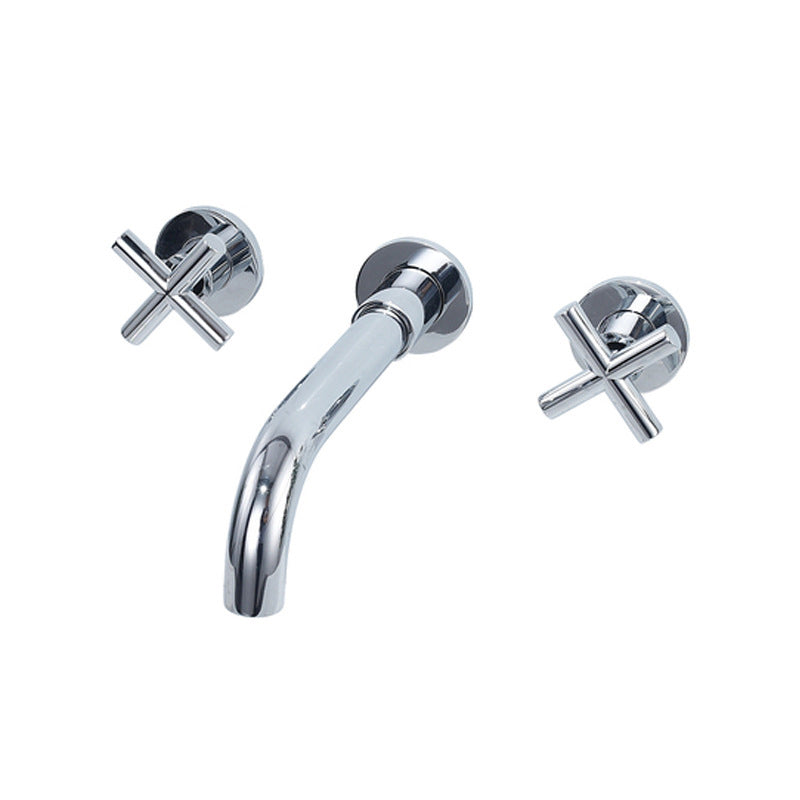 Glam Style Faucets Widespread Wall Mounted Bathroom Sink Faucet