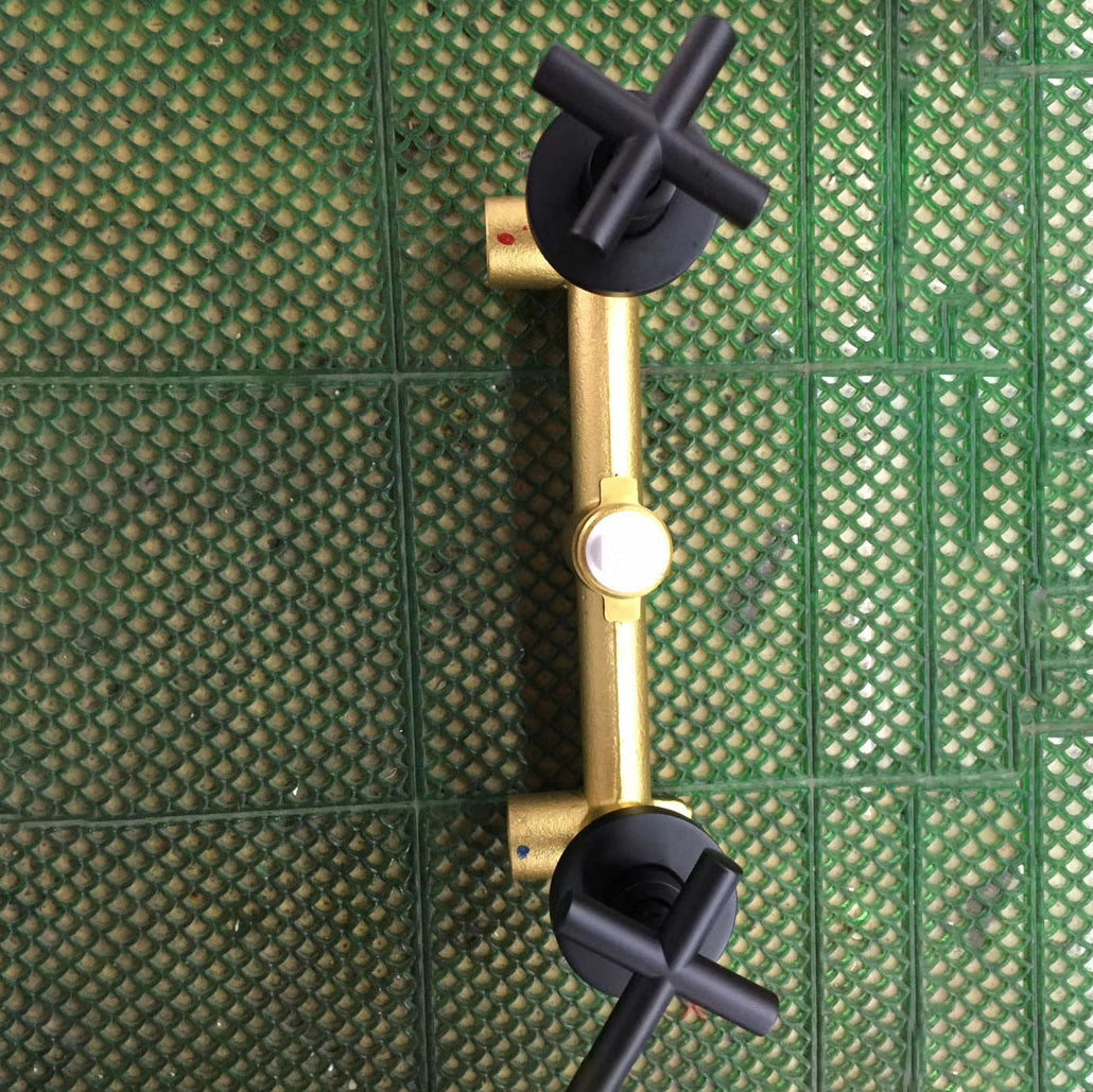 Glam Style Faucets Widespread Wall Mounted Bathroom Sink Faucet