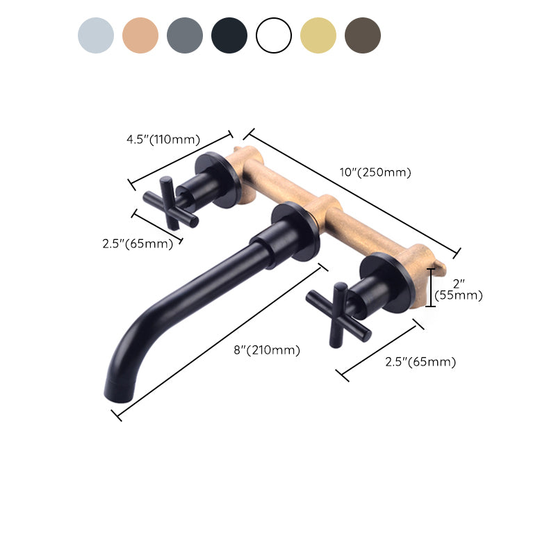 Glam Style Faucets Widespread Wall Mounted Bathroom Sink Faucet