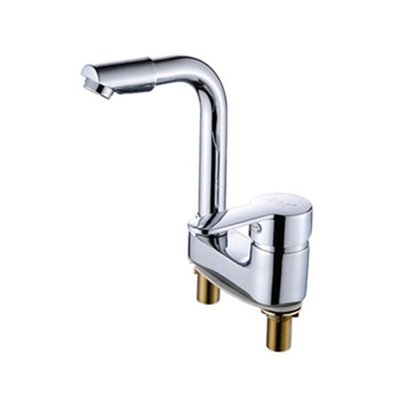 Chrome Circular Vessel Sink Faucet Swivel Spout Faucet for Bathroom