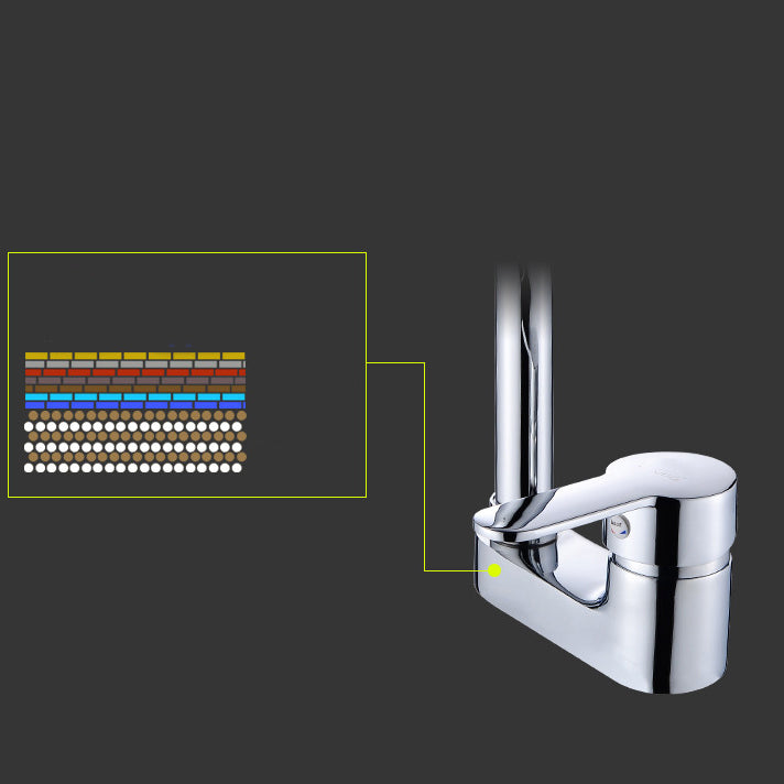 Chrome Circular Vessel Sink Faucet Swivel Spout Faucet for Bathroom