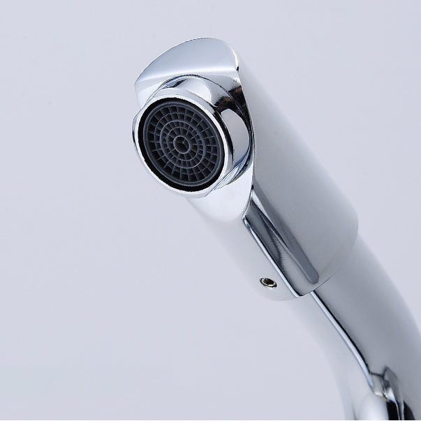 Chrome Circular Vessel Sink Faucet Swivel Spout Faucet for Bathroom