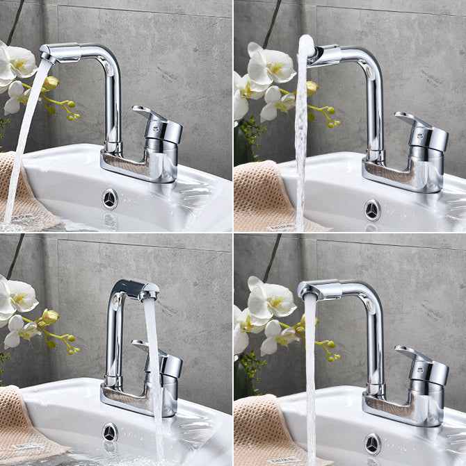 Chrome Circular Vessel Sink Faucet Swivel Spout Faucet for Bathroom