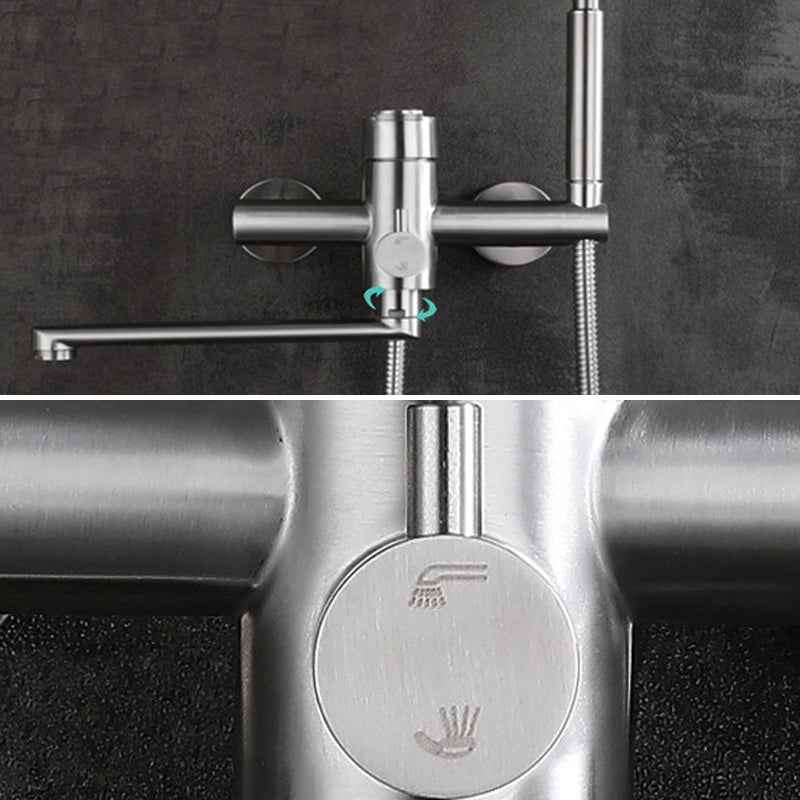 Wall Mounted Metal Tub Filler Low Arc Swivel Bathroom Faucet