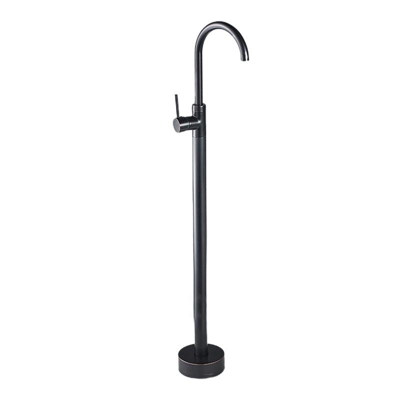 Floor Mounted Metal Freestanding Tub Filler Double Handles Freestanding Bathtub Faucet