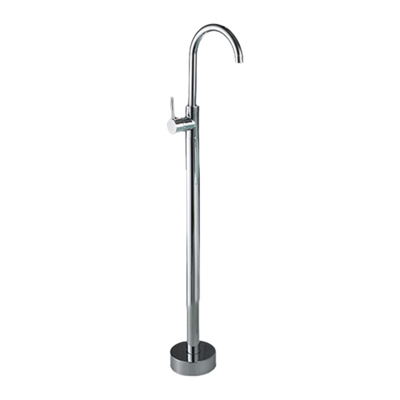 Floor Mounted Metal Freestanding Tub Filler Double Handles Freestanding Bathtub Faucet
