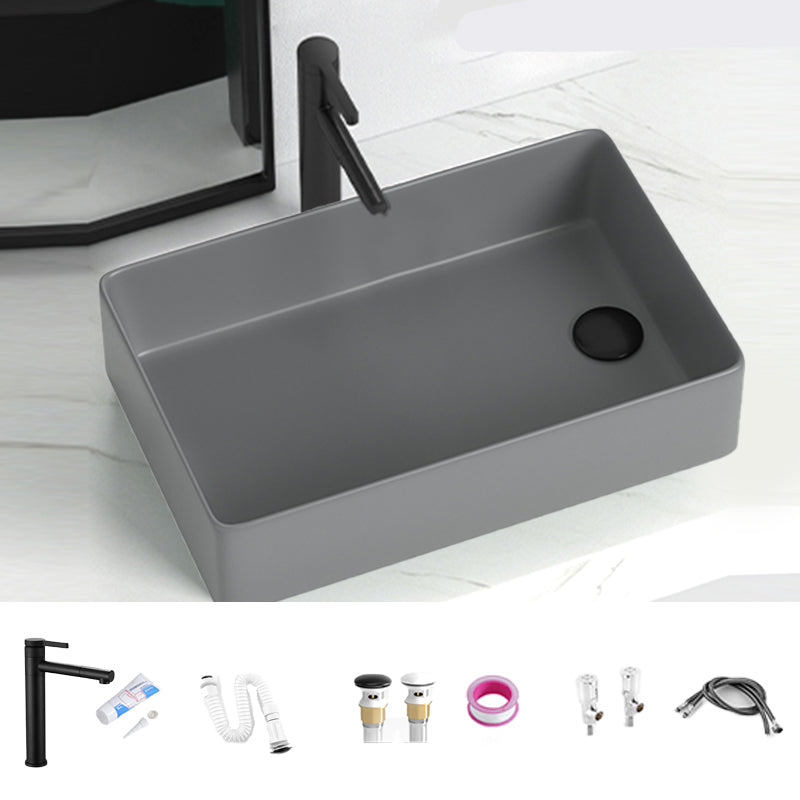 Modern Style Bathroom Sink Stainless Steel Rectangle Bathroom Sink