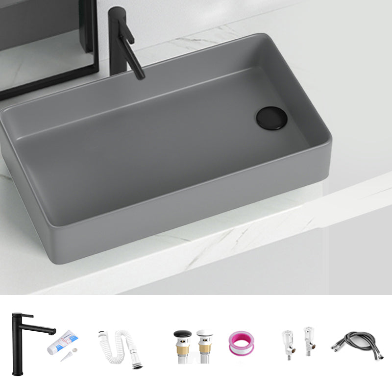 Modern Style Bathroom Sink Stainless Steel Rectangle Bathroom Sink