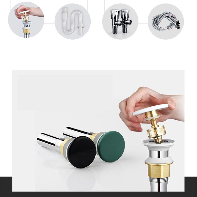 Modern Vessel Bathroom Sink Circular Porcelain with Pop-Up Drain Vessel Sink