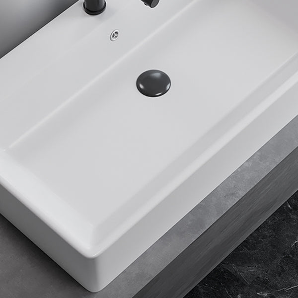White Rectangular Trough Bathroom Sink Modern Trough Bathroom Sink