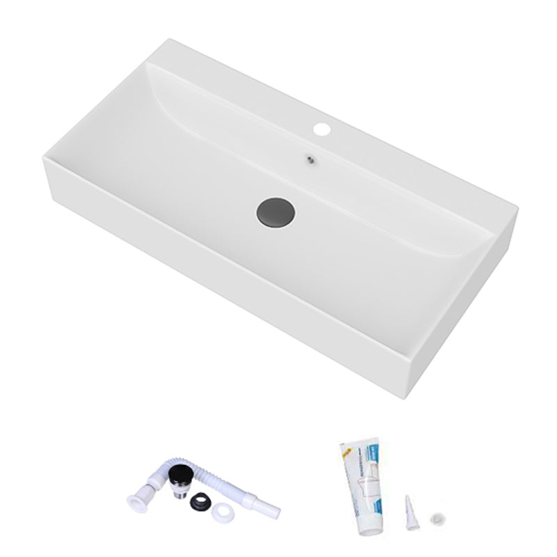 White Rectangular Trough Bathroom Sink Modern Trough Bathroom Sink