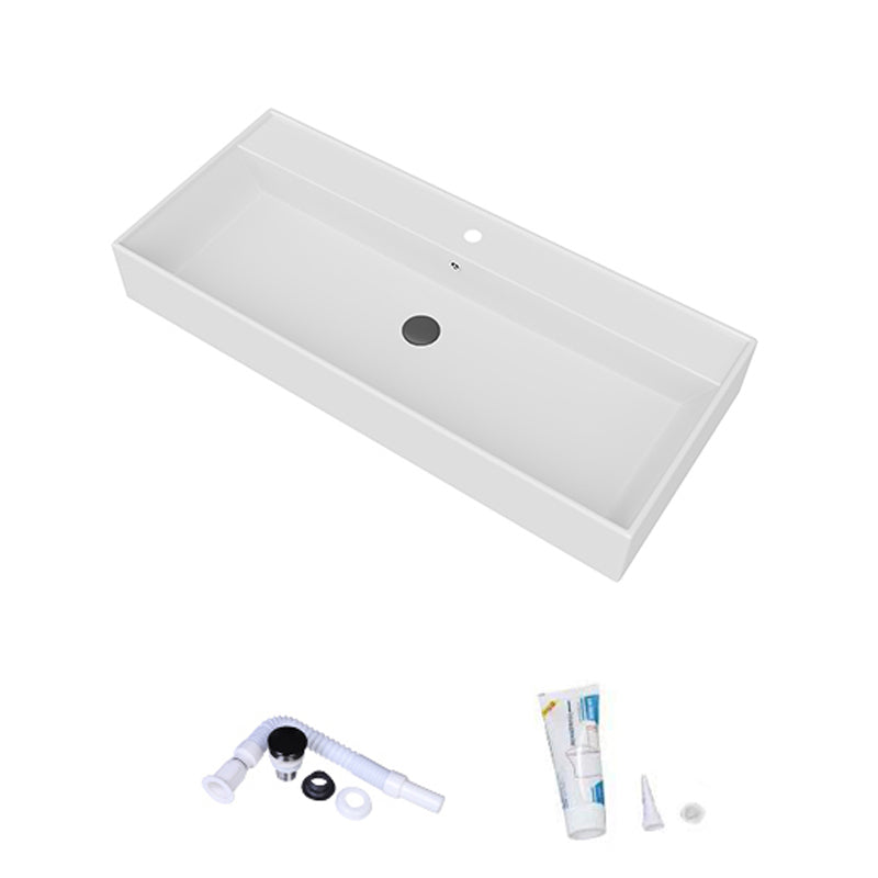 White Rectangular Trough Bathroom Sink Modern Trough Bathroom Sink