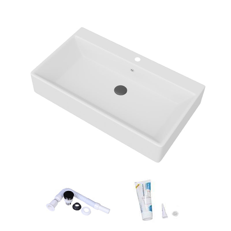 White Rectangular Trough Bathroom Sink Modern Trough Bathroom Sink