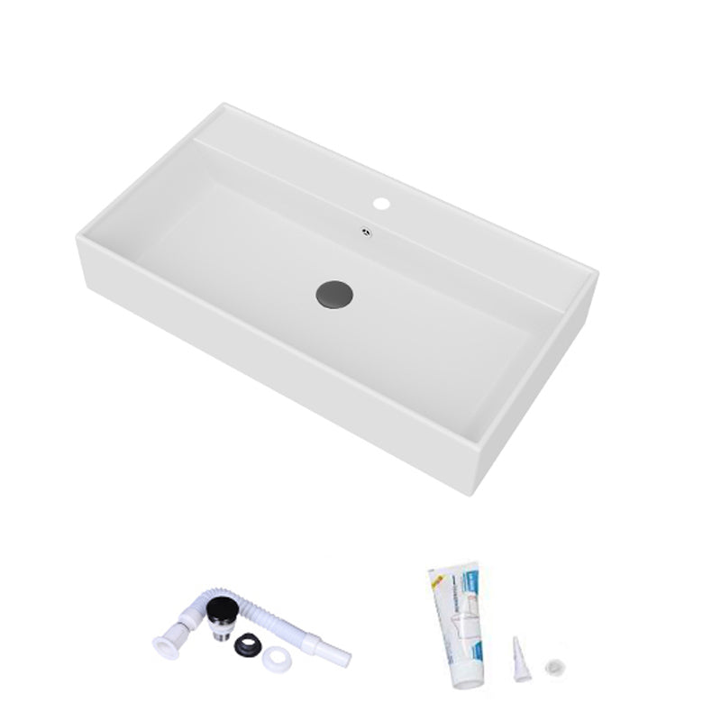 White Rectangular Trough Bathroom Sink Modern Trough Bathroom Sink