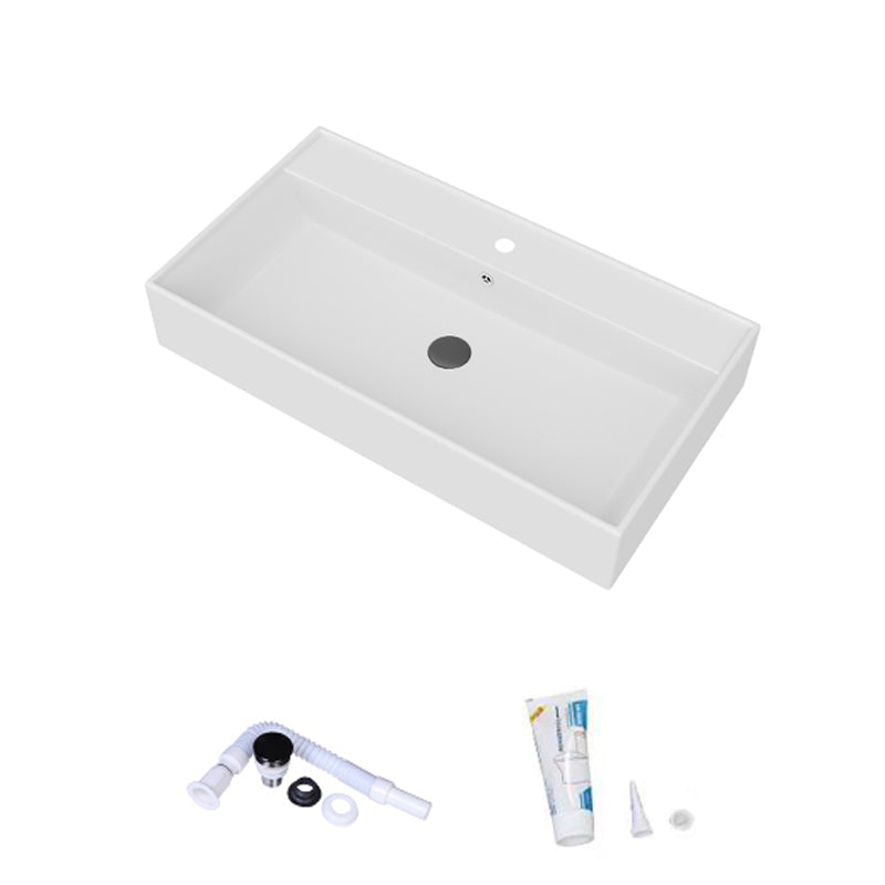 White Rectangular Trough Bathroom Sink Modern Trough Bathroom Sink