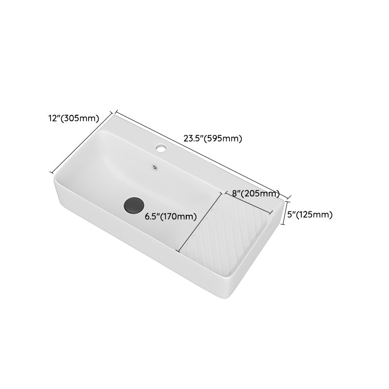 White Rectangular Trough Bathroom Sink Modern Trough Bathroom Sink