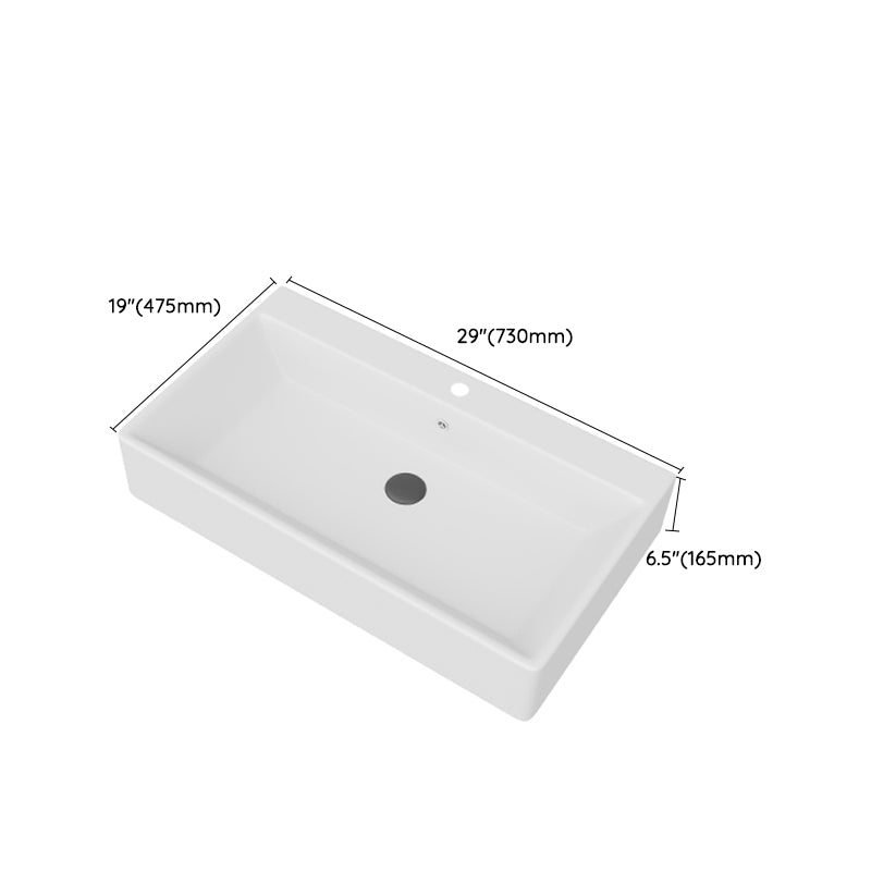 White Rectangular Trough Bathroom Sink Modern Trough Bathroom Sink