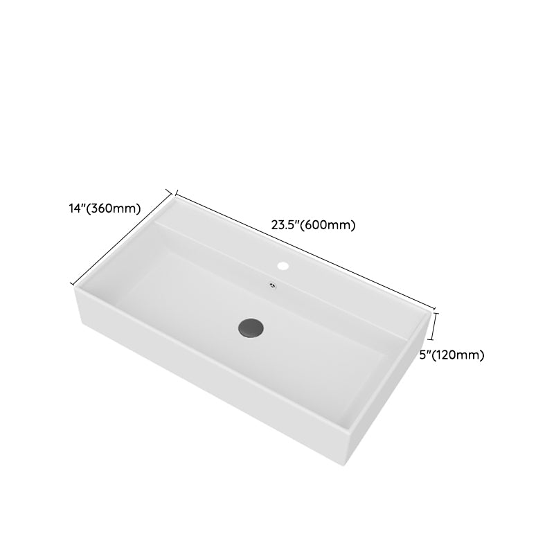 White Rectangular Trough Bathroom Sink Modern Trough Bathroom Sink