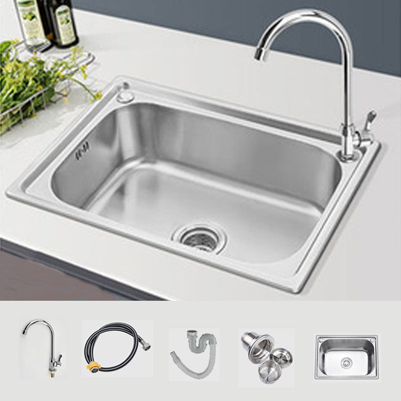 Modern Style Kitchen Sink Stainless Steel Single Bowl Kitchen Sink with Basket Strainer