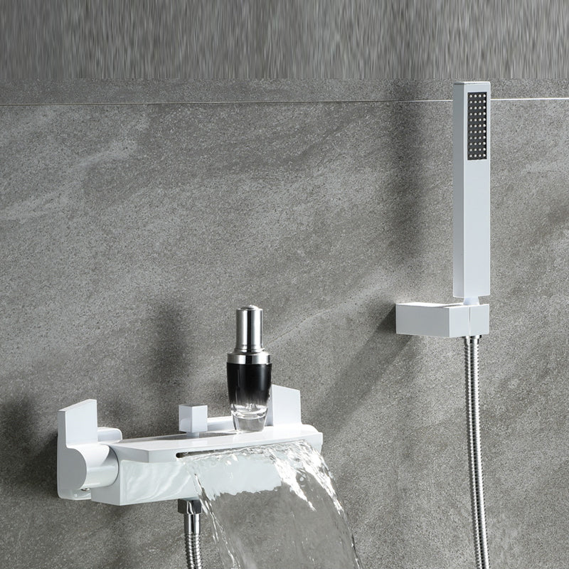 Wall Mounted Metal Tub Filler Low Arc Waterfall Tub Faucet Trim