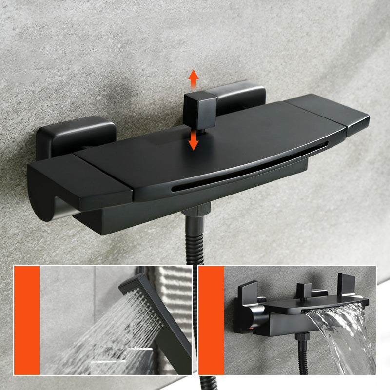 Wall Mounted Metal Tub Filler Low Arc Waterfall Tub Faucet Trim