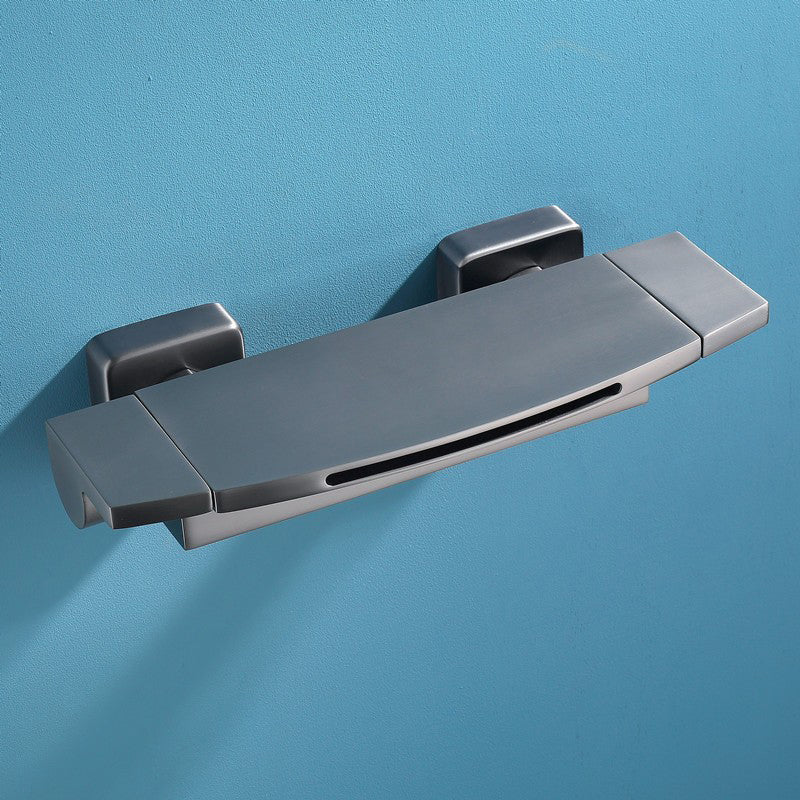Wall Mounted Metal Tub Filler Low Arc Waterfall Tub Faucet Trim