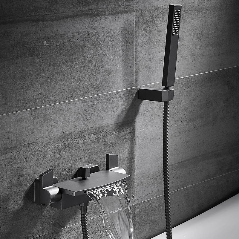 Wall Mounted Metal Tub Filler Low Arc Waterfall Tub Faucet Trim