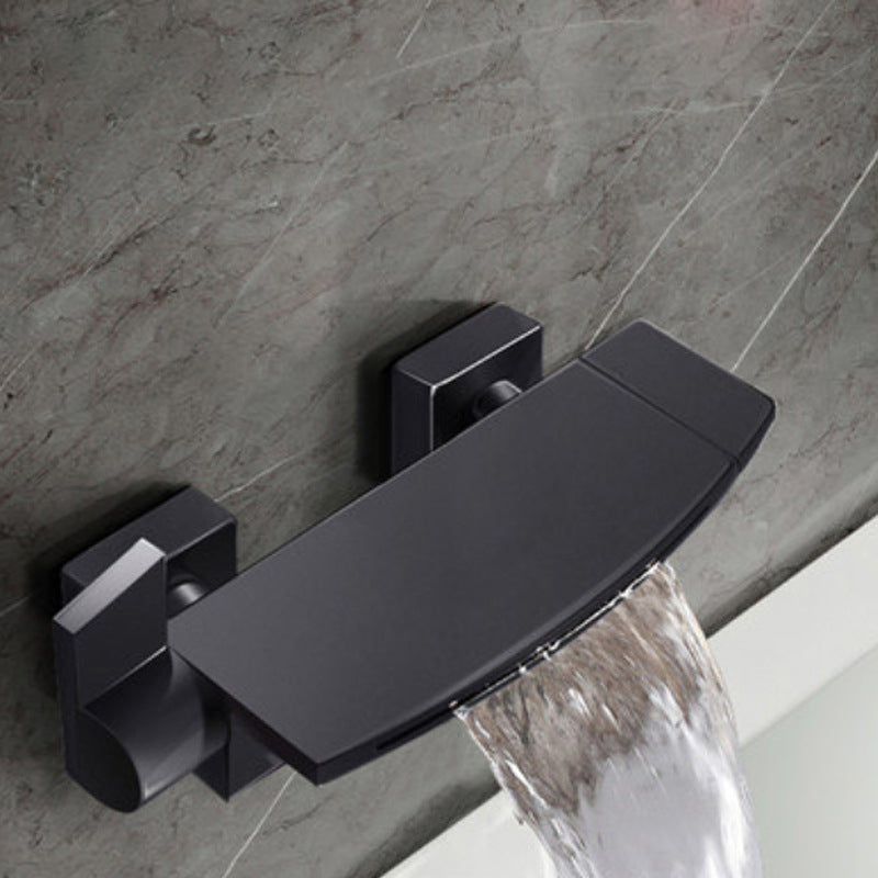 Wall Mounted Metal Tub Filler Low Arc Waterfall Tub Faucet Trim