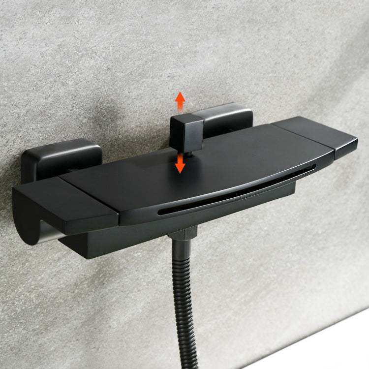 Wall Mounted Metal Tub Filler Low Arc Waterfall Tub Faucet Trim