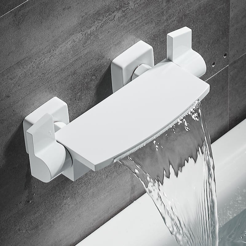 Wall Mounted Metal Tub Filler Low Arc Waterfall Tub Faucet Trim