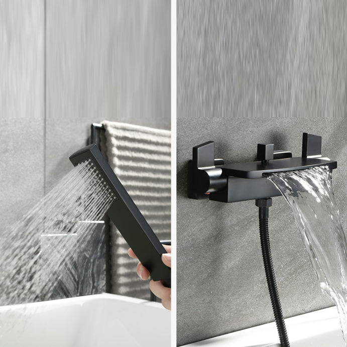 Wall Mounted Metal Tub Filler Low Arc Waterfall Tub Faucet Trim