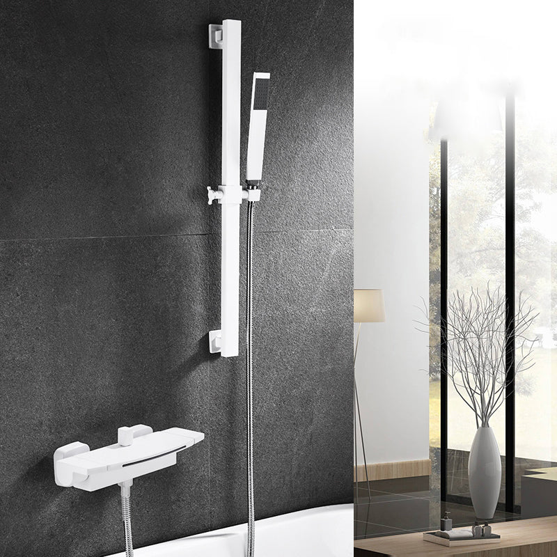 Wall Mounted Metal Tub Filler Low Arc Waterfall Tub Faucet Trim