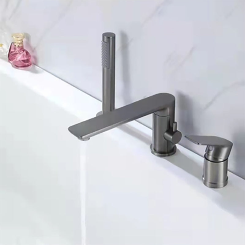 Contemporary Deck Mounted Roman Metal Tub Faucet Low Arc Roman Tub Faucet Set
