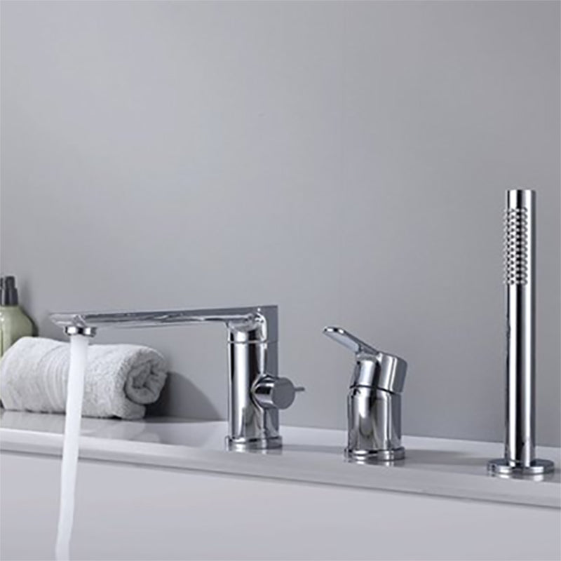 Contemporary Deck Mounted Roman Metal Tub Faucet Low Arc Roman Tub Faucet Set