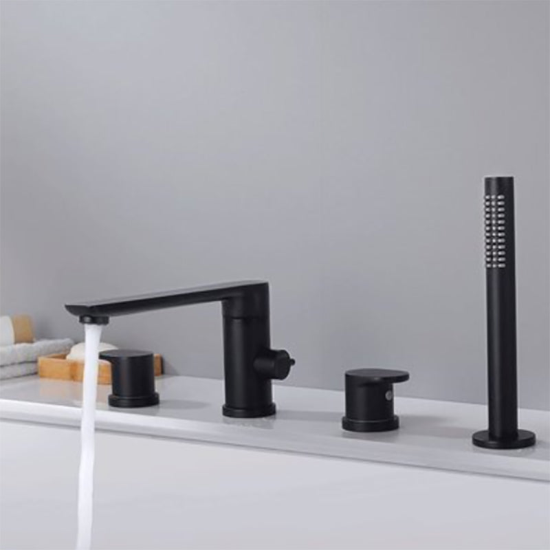 Contemporary Deck Mounted Roman Metal Tub Faucet Low Arc Roman Tub Faucet Set