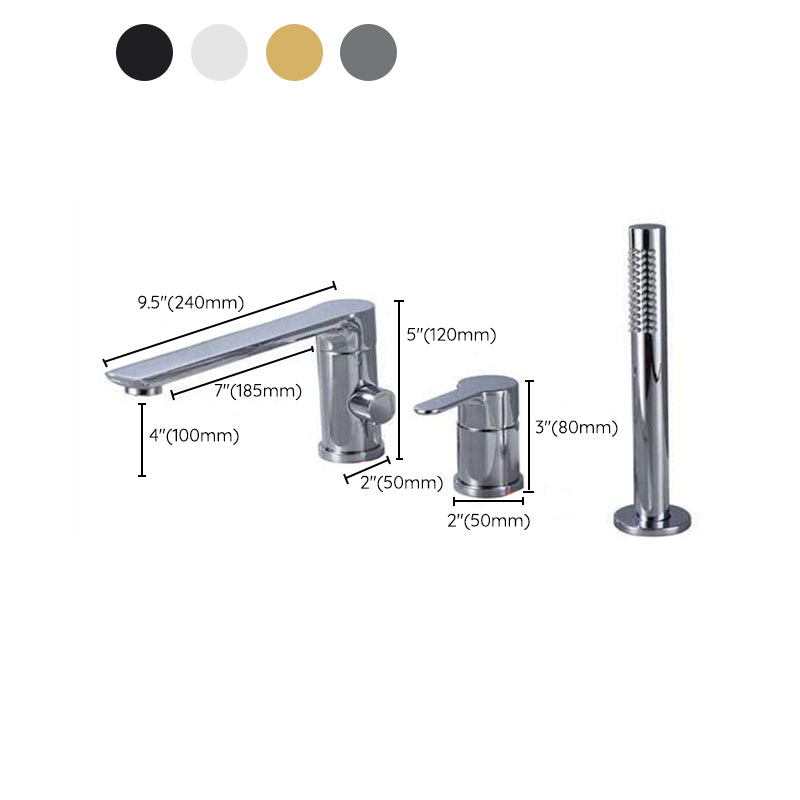 Contemporary Deck Mounted Roman Metal Tub Faucet Low Arc Roman Tub Faucet Set