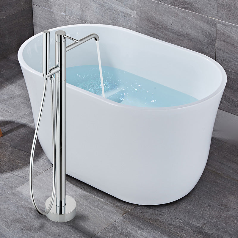 Modern Floor Mounted Metal Freestanding Tub Filler One Handle Freestanding Tub Filler Trim