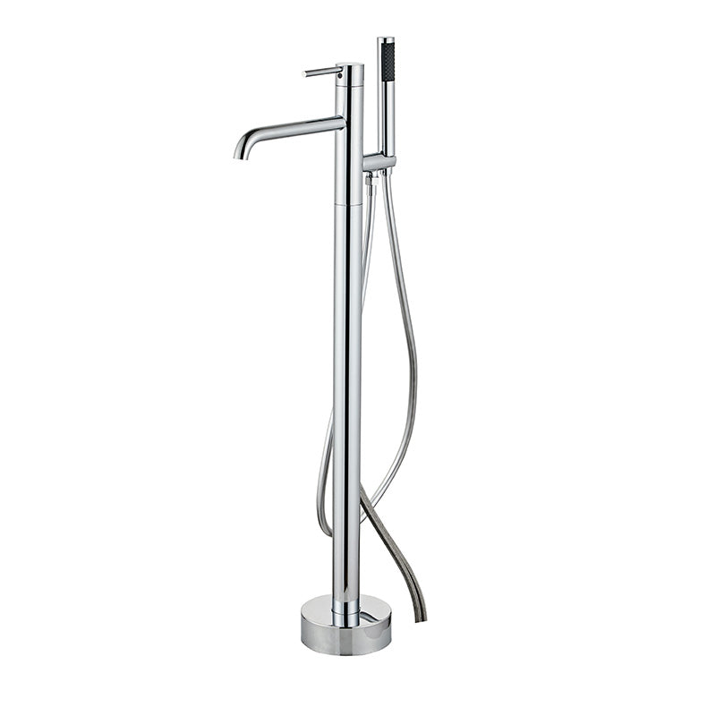 Modern Floor Mounted Metal Freestanding Tub Filler One Handle Freestanding Tub Filler Trim