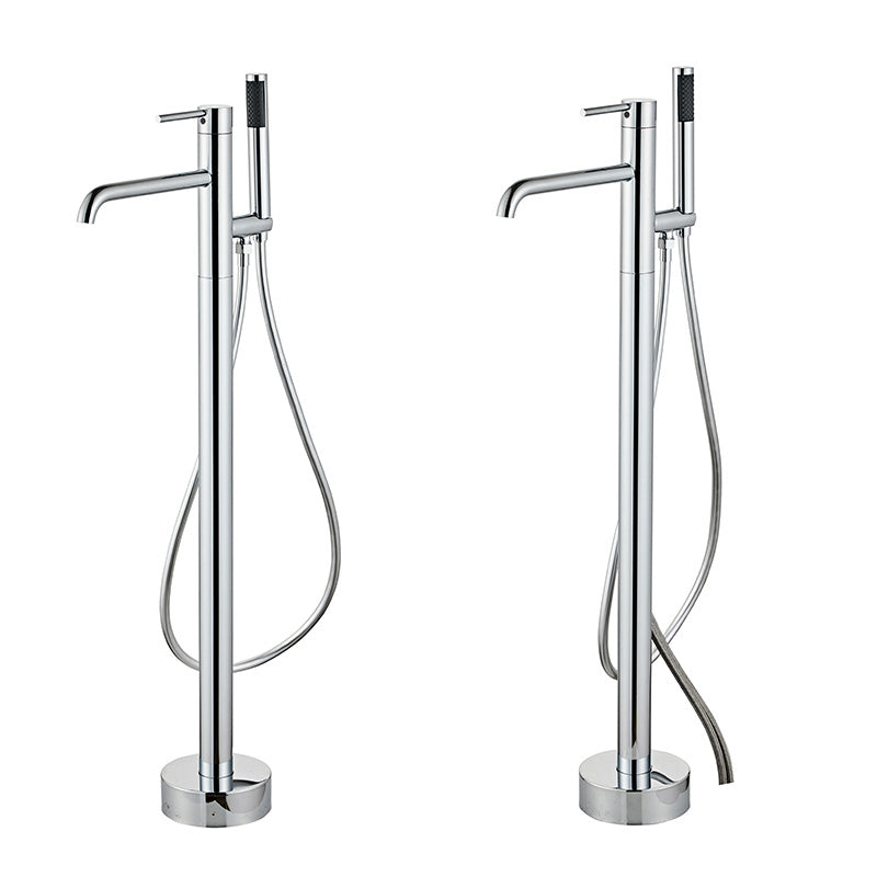 Modern Floor Mounted Metal Freestanding Tub Filler One Handle Freestanding Tub Filler Trim