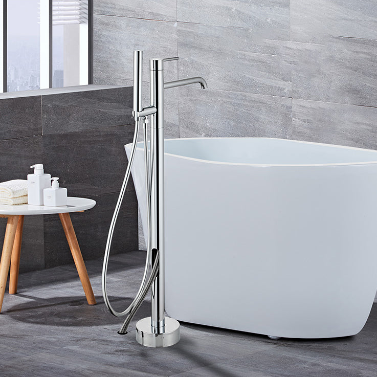 Modern Floor Mounted Metal Freestanding Tub Filler One Handle Freestanding Tub Filler Trim