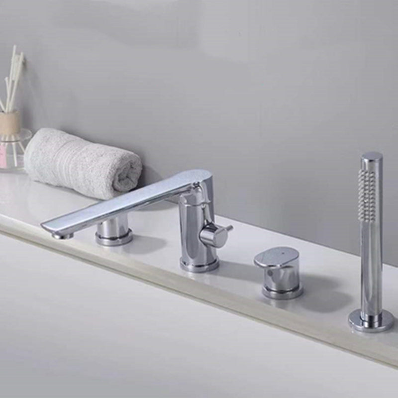 Contemporary Deck Mounted Roman Copper Tub Faucet Low Arc Roman Tub Faucet Set