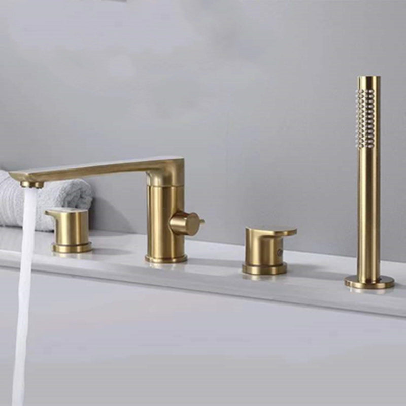 Contemporary Deck Mounted Roman Copper Tub Faucet Low Arc Roman Tub Faucet Set